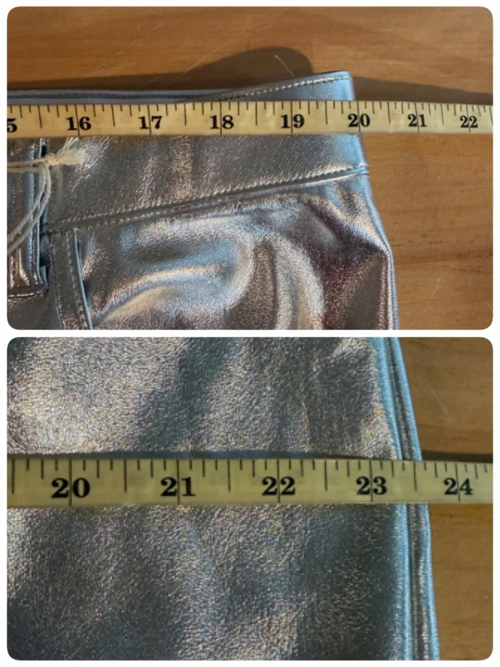 Abercrombie & Fitch Silver Metallic The 90s Straight Leg Ultra High Rise Disco